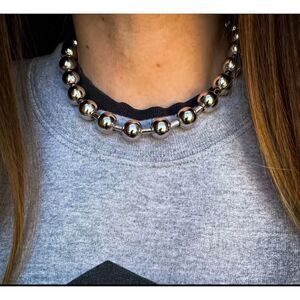 Y2k Chunky 10mm Ball Chain Choker 40cm Necklace 90s Punk Skater Rock Band